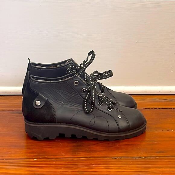 London Underground Joe Blake lugged sole leather lace up ankle boots sz 7.5 - Picture 1 of 10